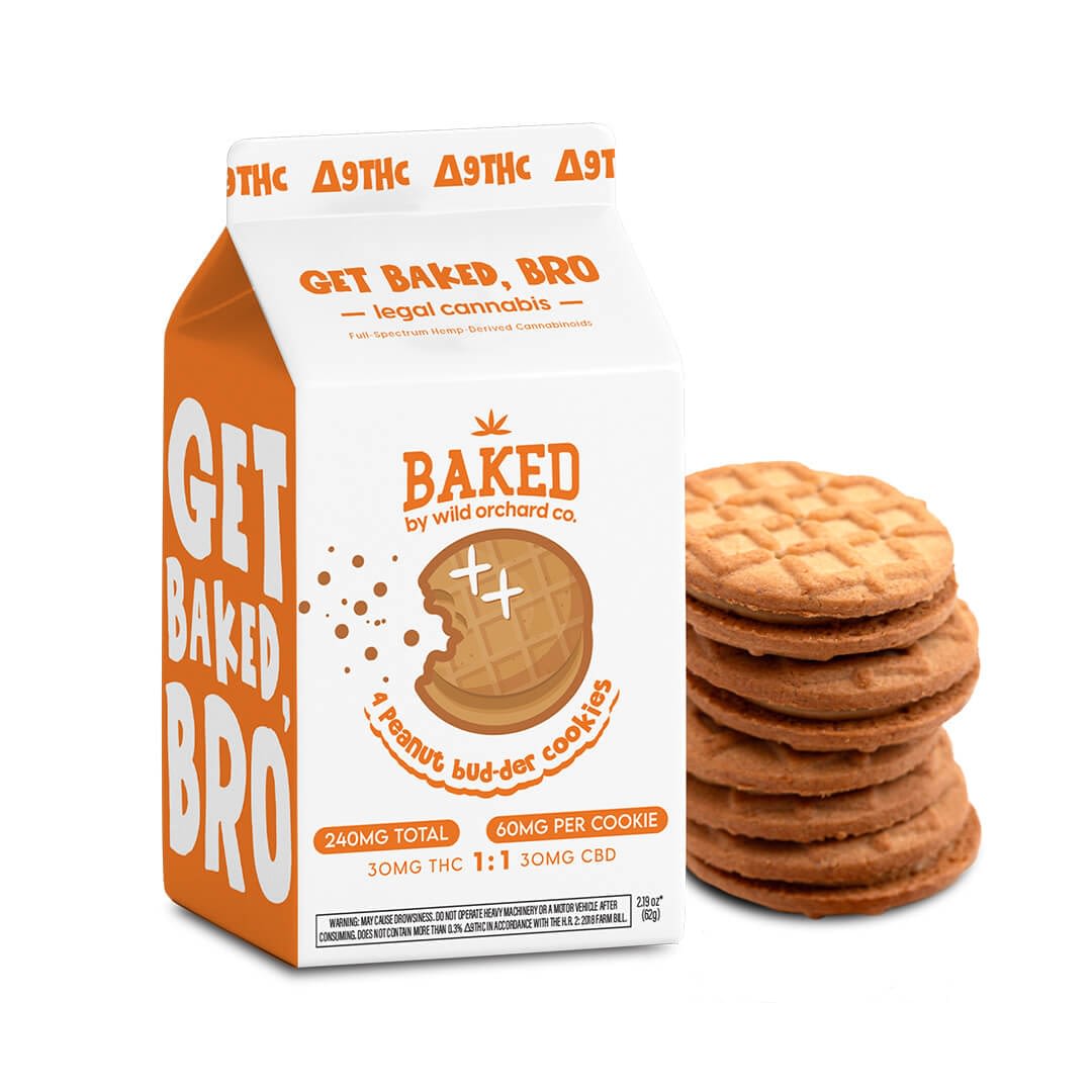 Baked Delta-9 Peanut Bud-Der Cookies (3 Sizes)