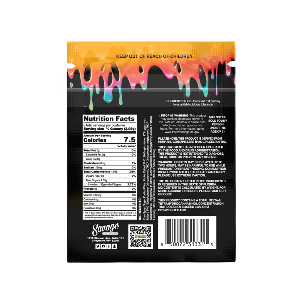 THCA Live Sugar 2 Pack Gummies – 2,000mg (3 Flavors)