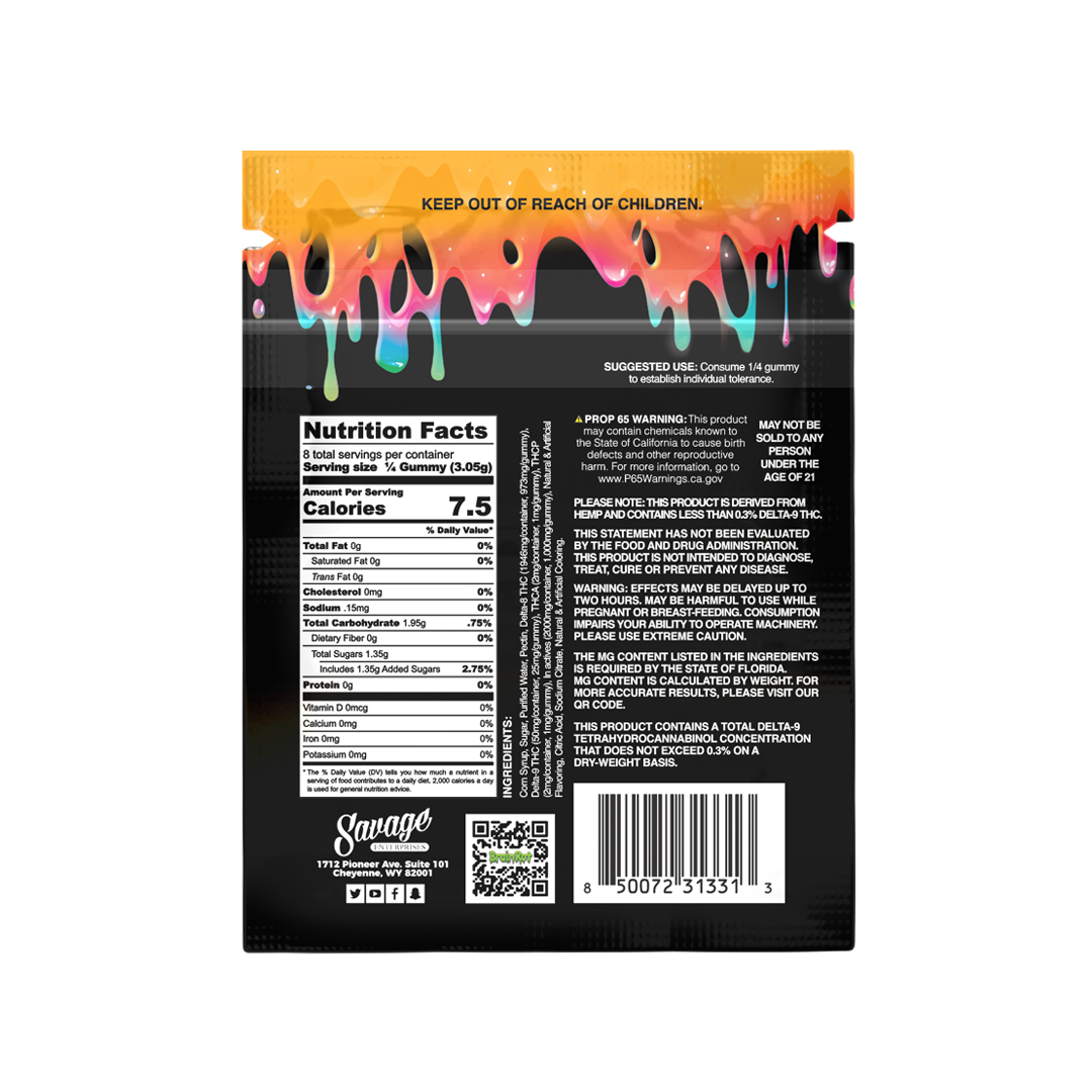 THCA Live Sugar 2 Pack Gummies – 2,000mg (3 Flavors)