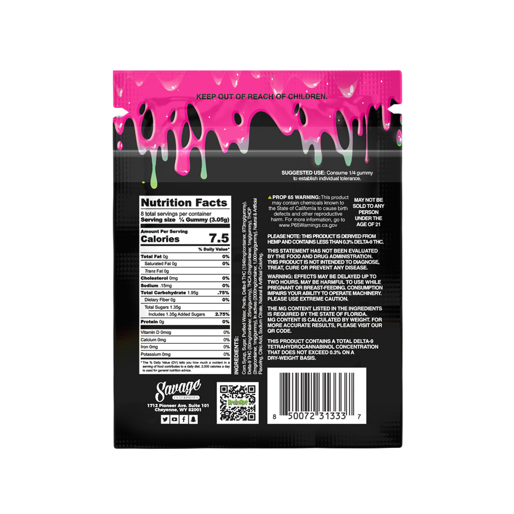 THCA Live Sugar 2 Pack Gummies – 2,000mg (3 Flavors)