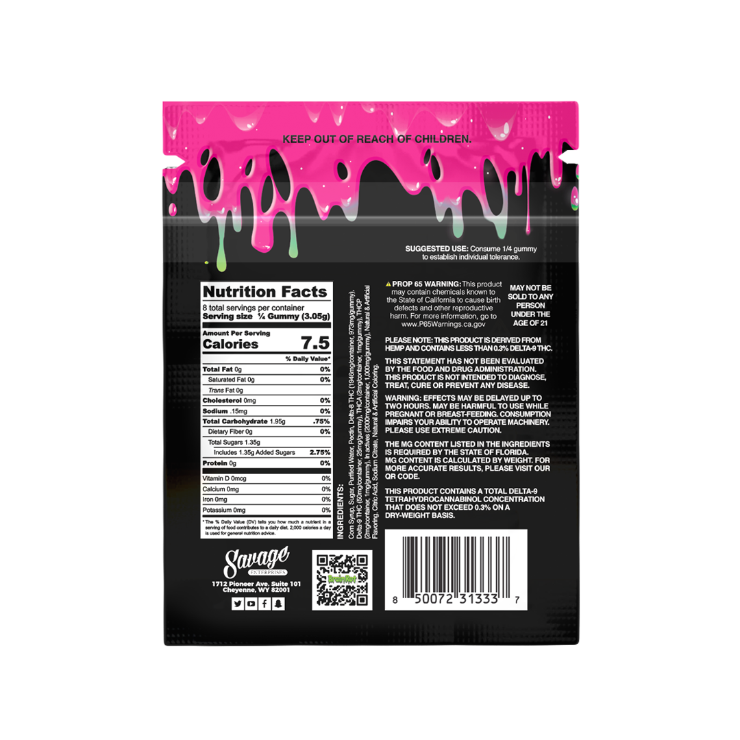 THCA Live Sugar 2 Pack Gummies – 2,000mg (3 Flavors)