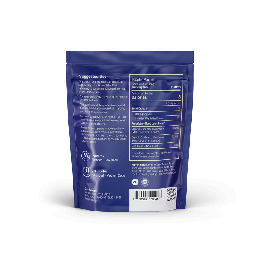 Microdosed Nootropic & Blue Lotus Gummies (2 Flavors)
