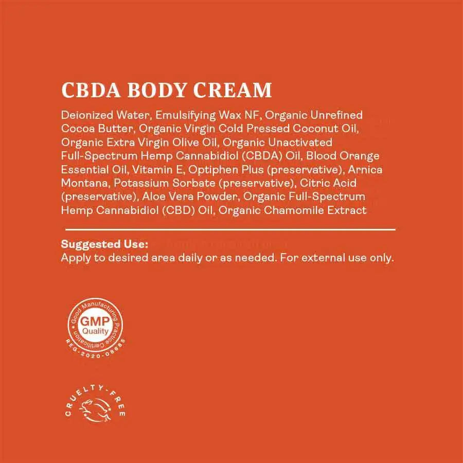 Organic Full-Spectrum CBDA CBD Body Cream - 1000mg