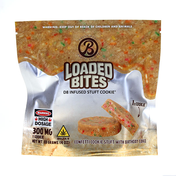 Delta 8 Loaded Bites Confetti Cookie 300mg Baked Bags