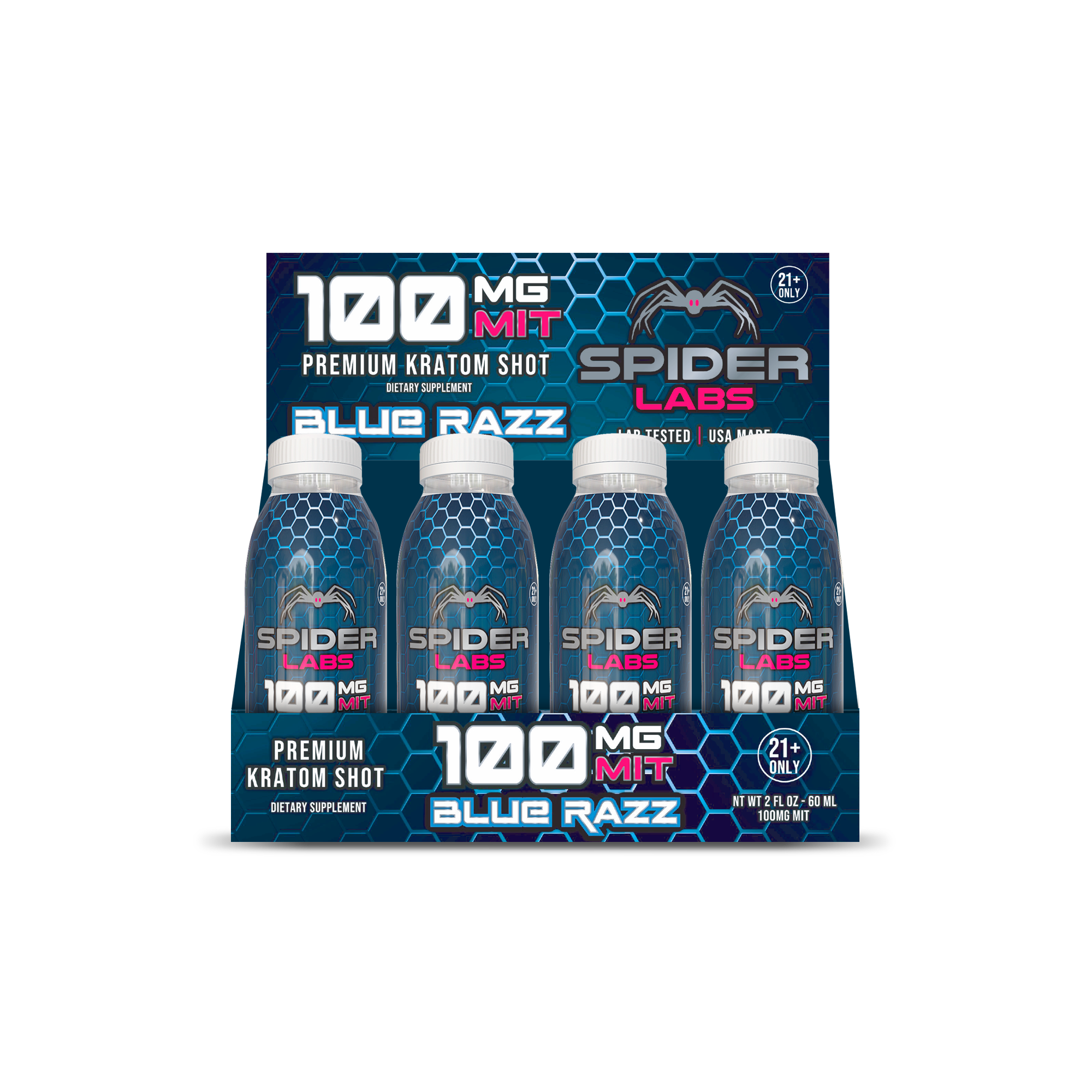 Kratom Shot Blue Razz Flavor 100mg MIT