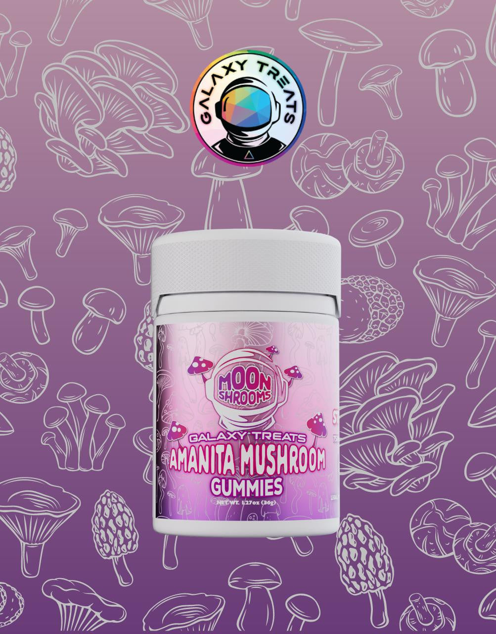 Galaxy Treats Moon Shrooms 750MG Amanita Mushroom Gummies (3 Flavors) (Copy)