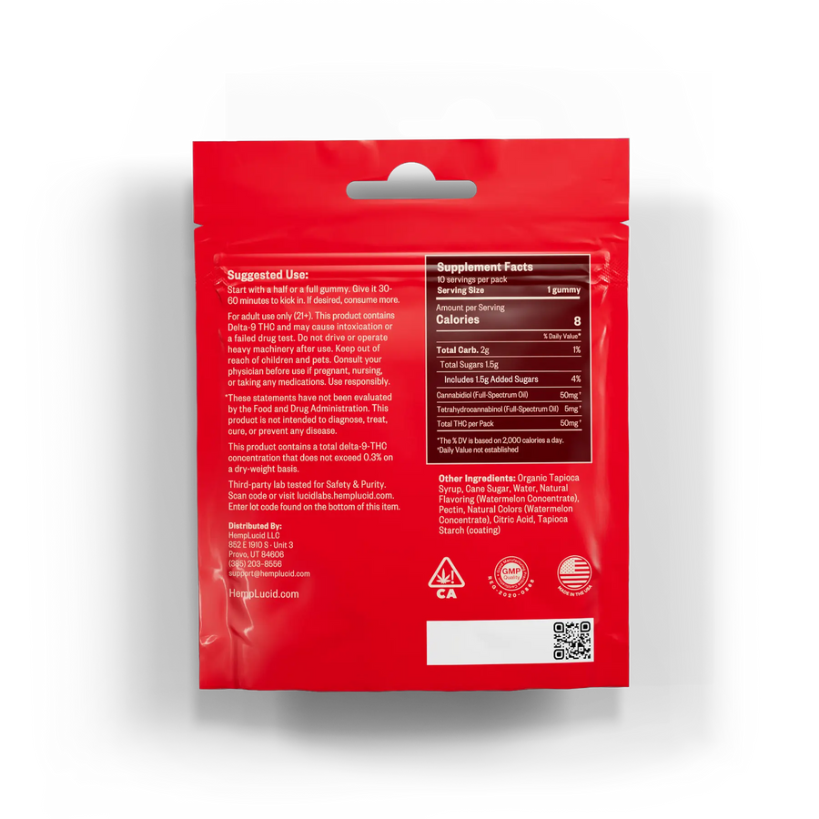 Delta 9 THC Gummies - HempLucid (5 Flavors)
