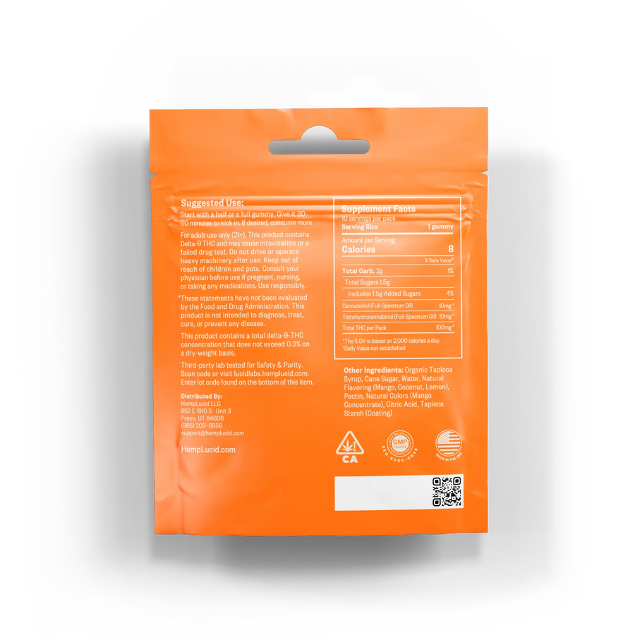 Delta 9 THC Gummies - HempLucid (5 Flavors)