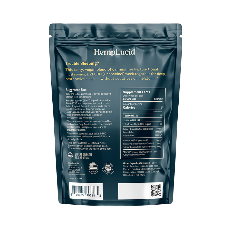 Sleep Mushroom CBN Gummies - Blueberry Lemon