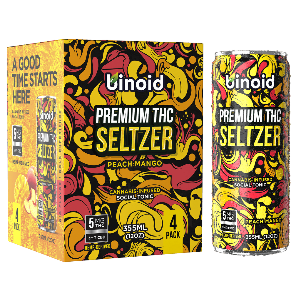 THC Seltzer – Good Vibes Cannabis Drink - 4 Pack (4 Flavors)