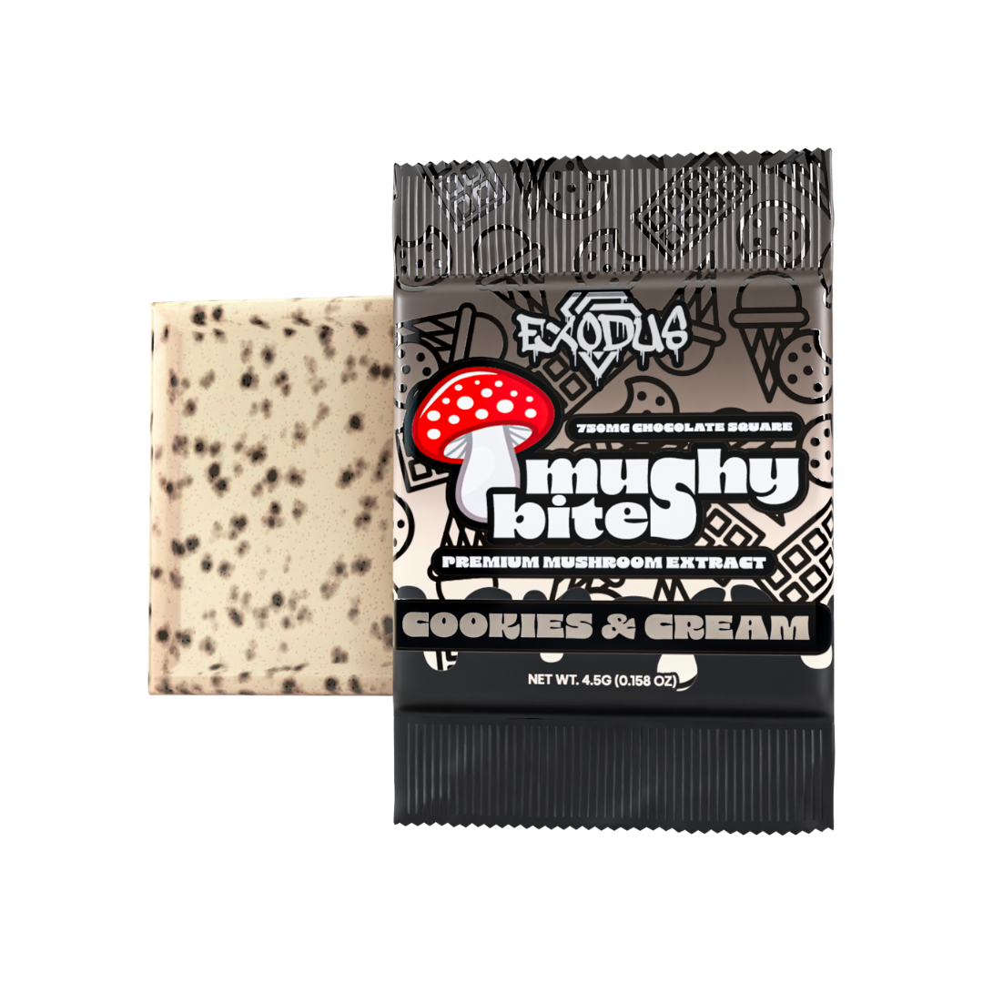Mushy Bites Mushroom Chocolate Squares – 750mg (3 Flavors)