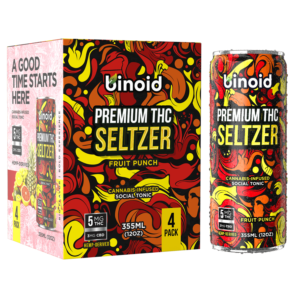 THC Seltzer – Good Vibes Cannabis Drink - 4 Pack (4 Flavors)