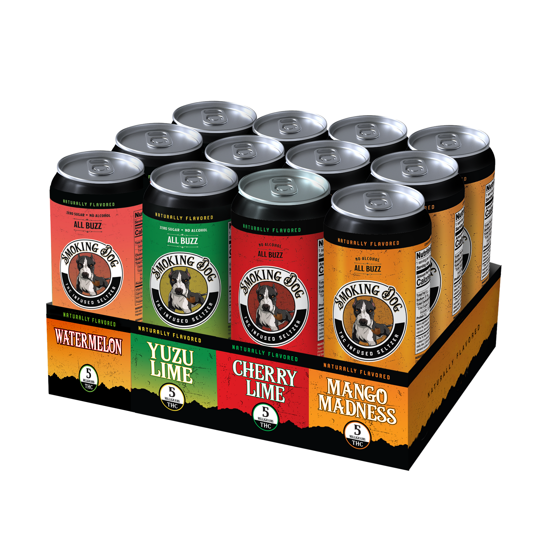 Smoking Dog THC Seltzer - 12 Pack (6 Flavors)