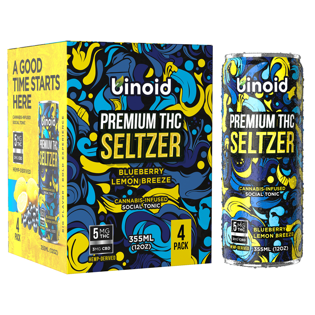 THC Seltzer – Good Vibes Cannabis Drink - 4 Pack (4 Flavors)