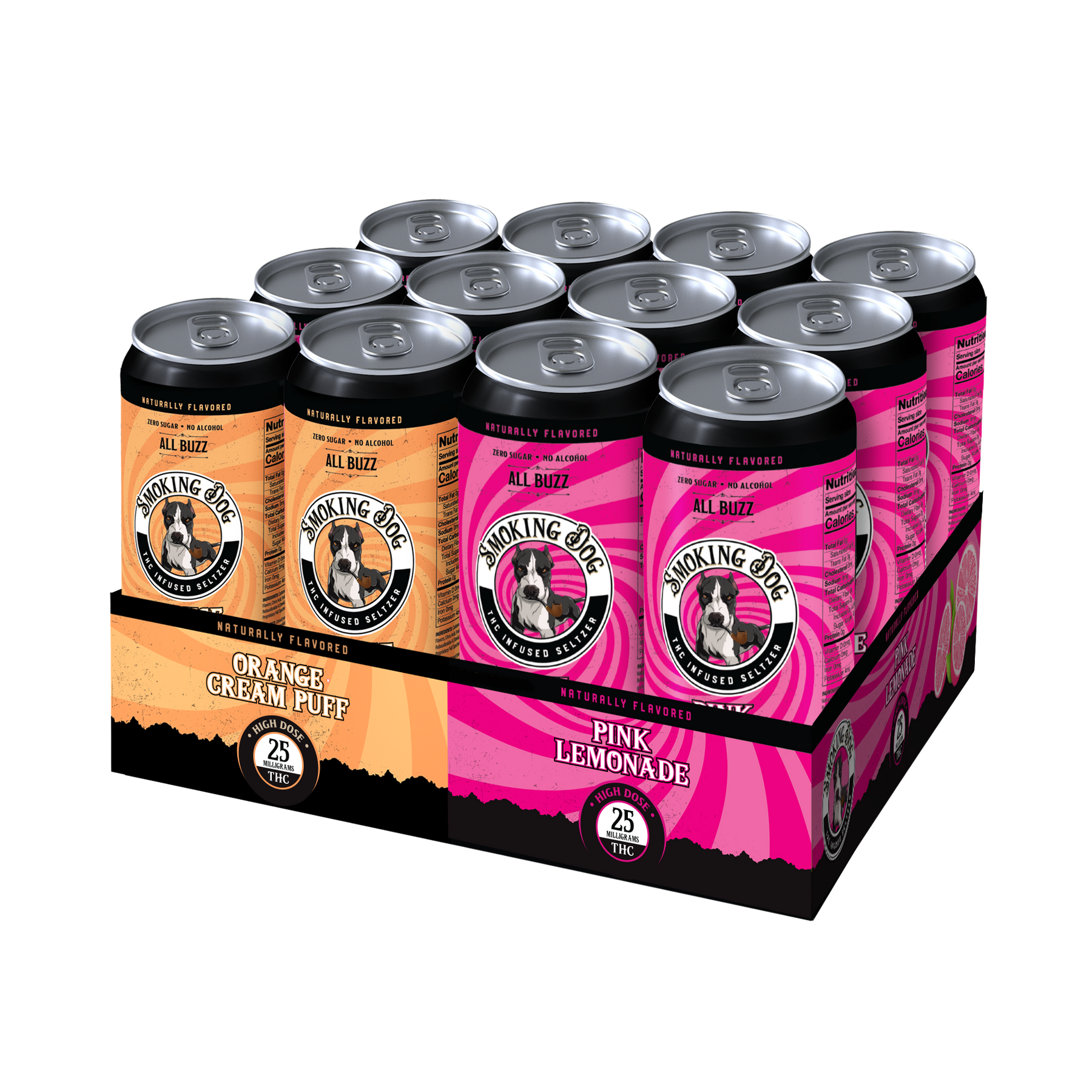 Smoking Dog THC Seltzer - 12 Pack (6 Flavors)