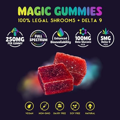 Wild Shroomz Mushroom + Delta 9 Gummies (3 Flavors)