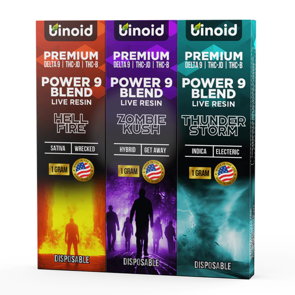POWER 9 BLEND LIVE RESIN DISPOSABLE - 3 PACK COMBO (3 FLAVORS)