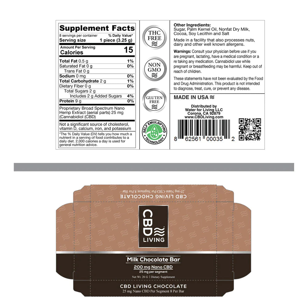 CBD Chocolate Bar 200 mg - Dark Chocolate/ Milk Chocolate (2 Flavors)