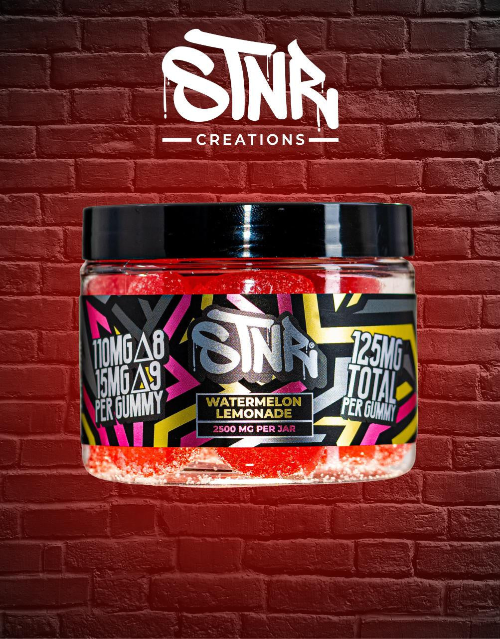STNR Creations 2500MG Delta 8 + Delta 9 Gummies (2 Flavors)